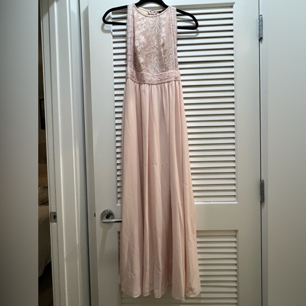 Lulus XS light pink bridesmaid or wedding dress.
